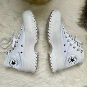Converse Run Star Hike Platform High Top White Sneakers Unisex 8.5